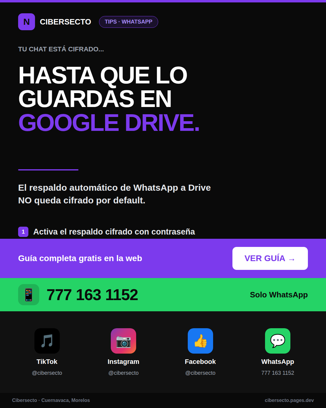 Tu chat está cifrado hasta que lo guardas en Google Drive