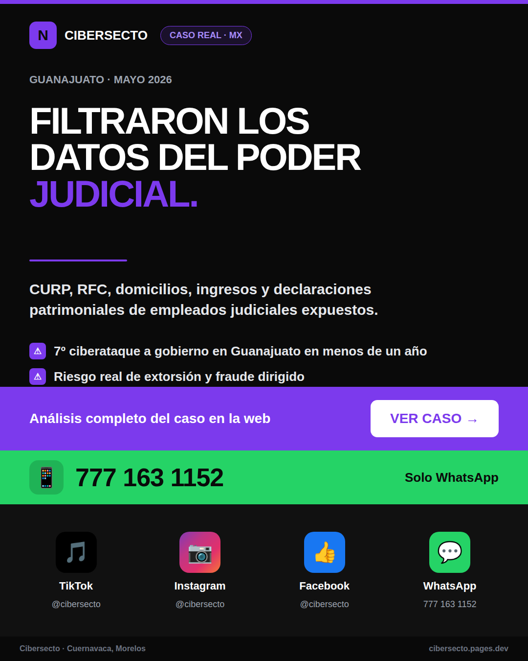 Filtración de datos del Poder Judicial de Guanajuato — caso real 2026